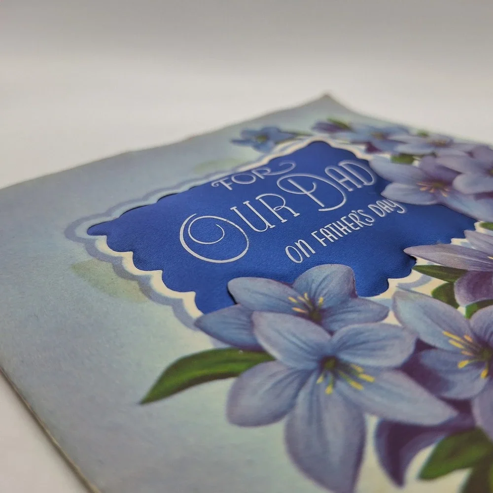 Vintage Fathers Day Card For Our Dad Blue Flowers Rust Craft‎ Boston